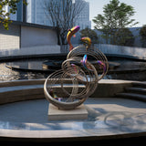 PREMIER Fish Sculpture Outdoor Stainless Steel Modern Contemporary Sculpture PSSS-015-Stainless Steel Sculpture-PREMIER SCULPTURE