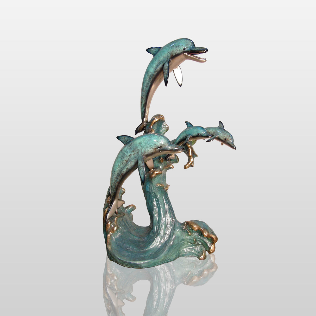 PREMIER Garden Bronze Dolphin Custom Bronze Sculpture PSB-002-Bronze Sculpture-PREMIER SCULPTURE