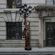 PREMIER Garden Decorative Bronze Figure Statue Lamp Lady Holding Candelabra Custom Sculpture PSB-021-Bronze Sculpture-PREMIER SCULPTURE