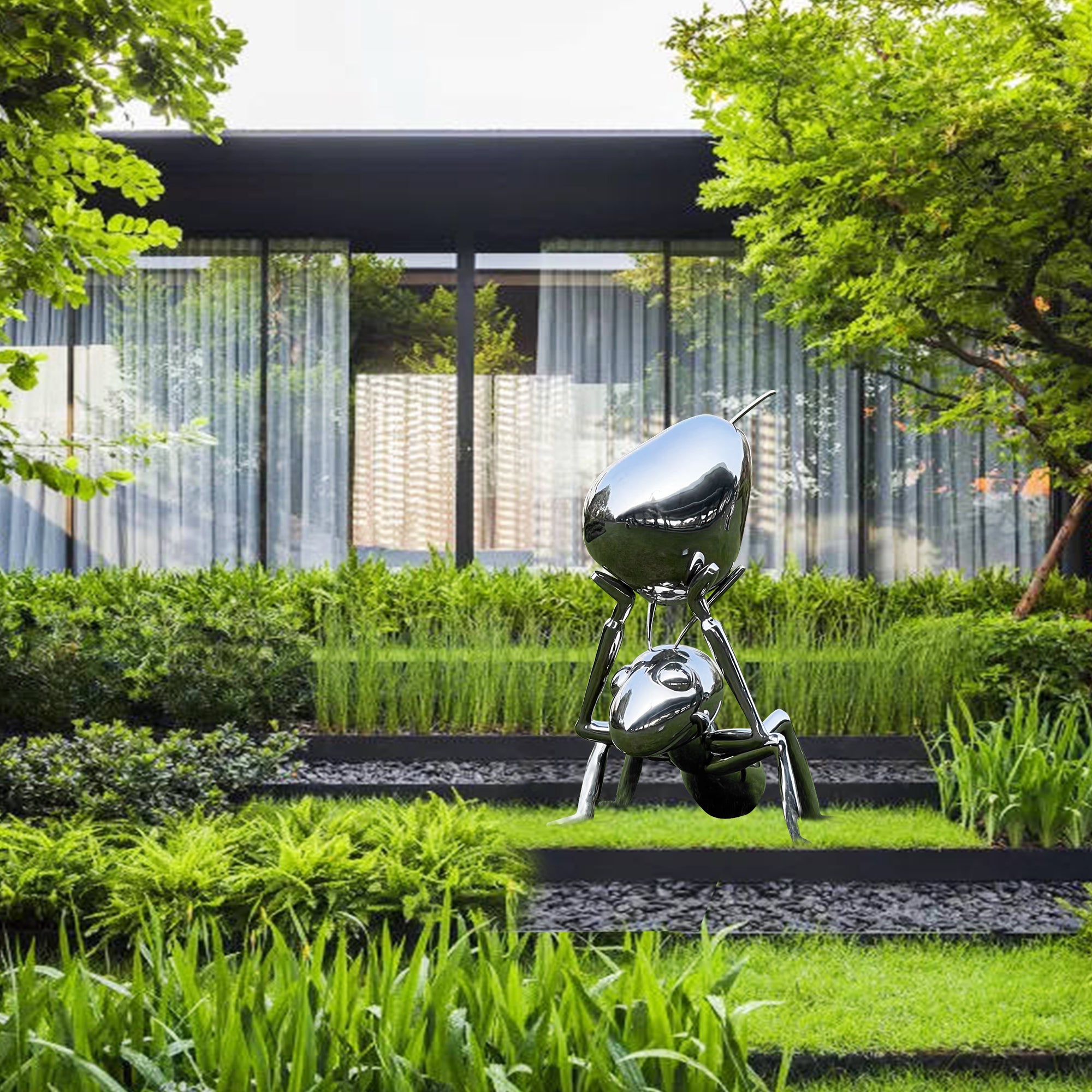 PREMIER Garden Sculpture Custom Stainless steel Lawn Ornament City