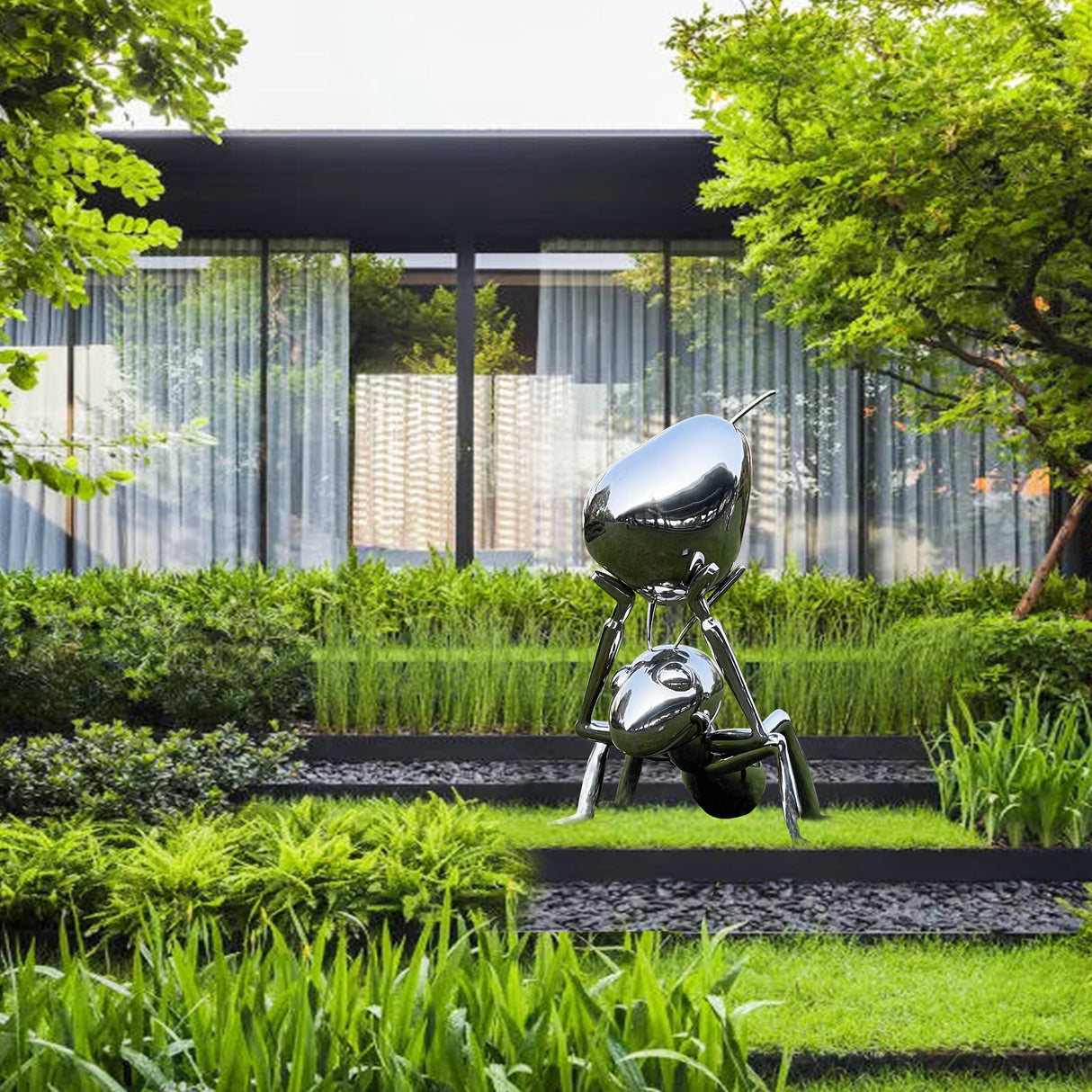 PREMIER Garden Sculpture Custom Stainless steel Lawn Ornament City Ant Art PSSS-010-Stainless Steel Sculpture-PREMIER SCULPTURE