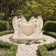 PREMIER Heart and Angels Memorial Sculpture Granite Cemetery Monument for Garden, Cemetery, and Memorial Park PSM-072-Marble sculpture-PREMIER SCULPTURE