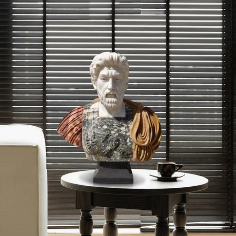 PREMIER Indoor Decoration Marco Aurelius Marble Bust Statue Table Top Custom Sculpture PSTTM-003-Marble sculpture-PREMIER SCULPTURE
