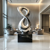PREMIER Infinity Stainless Steel Sculpture Modern Lobby Statement Art PSSS-074-Stainless Steel Sculpture-PREMIER SCULPTURE