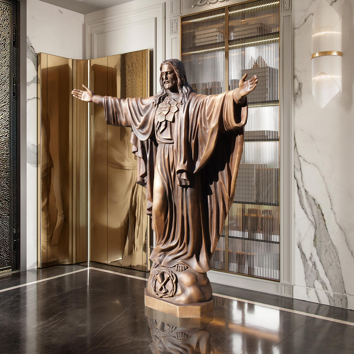 PREMIER Jesus Bronze Statue Religious Sculpture for Home and Church PSB-040-Bronze Sculpture-PREMIER SCULPTURE