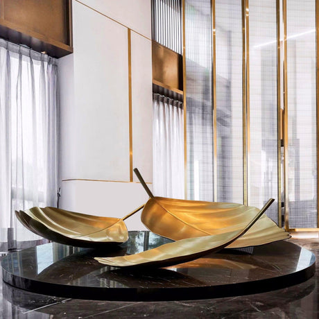 PREMIER Large Sculpture One Set Fallen Leave Stainless Steel Modern Art Sculpture PSLSS-003-Stainless Steel Sculpture-PREMIER SCULPTURE