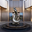 PREMIER Large Sculpture Polished Metal Abstract Elegant Flow Sculpture PSLSS-011-Stainless Steel Sculpture-PREMIER SCULPTURE