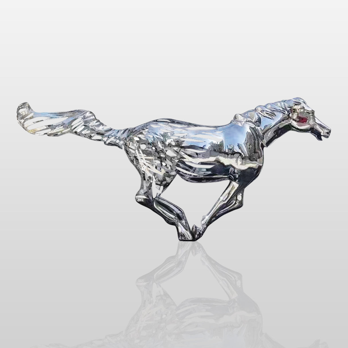 PREMIER Large-scale Galloping Horse Custom Stainless Steel Sculpture PSLSS-009-Stainless Steel Sculpture-PREMIER SCULPTURE