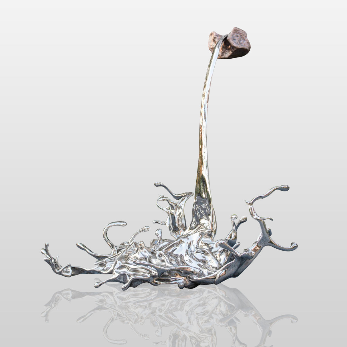 PREMIER Metal Art Sculpture Stainless Steel Splashing Water Frozen in Time Garden Sculpture PSSS-019-Stainless Steel Sculpture-PREMIER SCULPTURE
