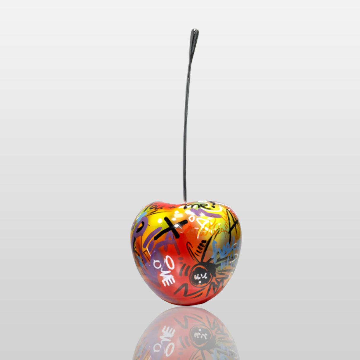 PREMIER Modern Fiberglass Desktop Sculpture Cherry Graffiti Art PSF-020-Fiberglass Sculpture-PREMIER SCULPTURE
