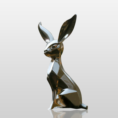 PREMIER Modern Garden Sculpture Geometric Rabbit Outdoor Sculpture PSSS-038-Stainless Steel Sculpture-PREMIER SCULPTURE