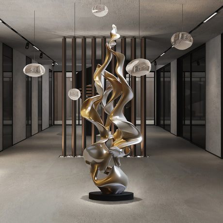 PREMIER Modern Sculpture Ethereal Flow Abstract Metal Sculpture PSSS-037-Stainless Steel Sculpture-PREMIER SCULPTURE
