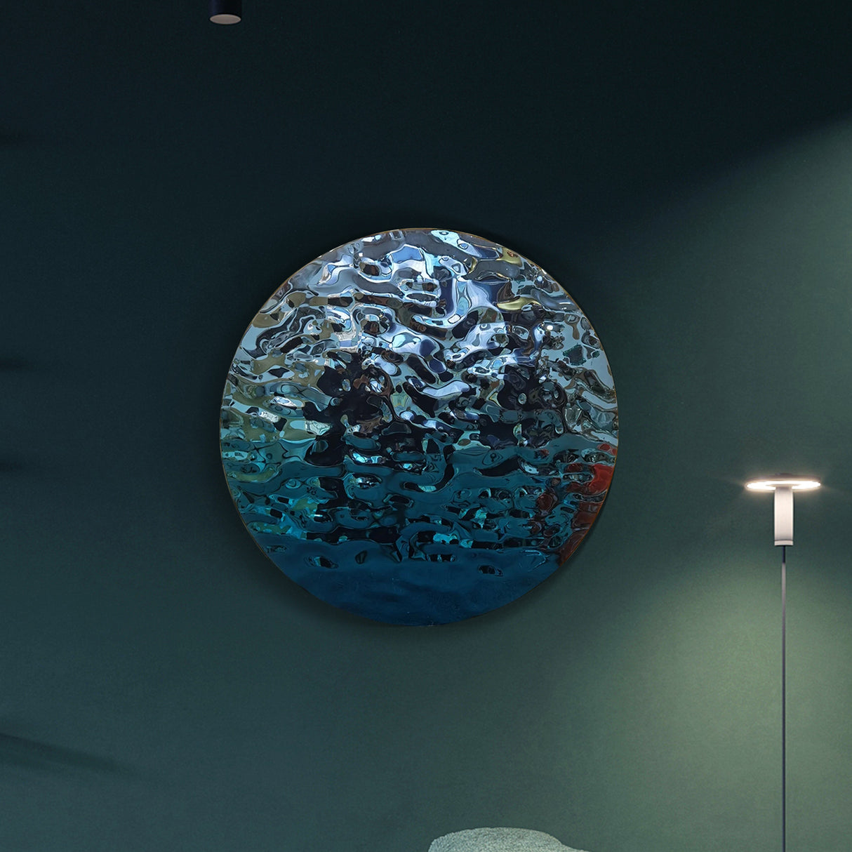 PREMIER Modern Wall Sculpture Ocean Reflection Design Circular Sculpture PSSS-041-Stainless Steel Sculpture-PREMIER SCULPTURE