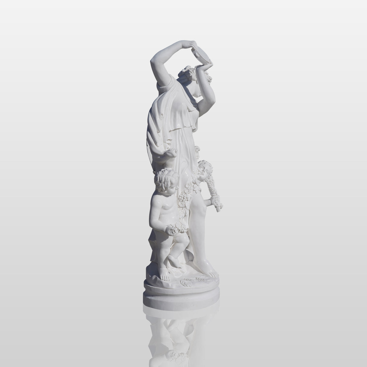 PREMIER Neoclassical Statue Timeless Marble Sculpture of Woman with Cherubic Children PSM-031-Marble sculpture-PREMIER SCULPTURE