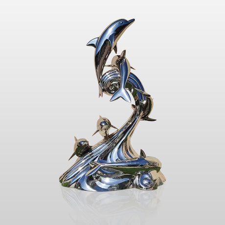 PREMIER Outdoor Metal Sculpture Dolphin Jumping Stainless Steel Urban Sculpture PSLSS-004-Stainless Steel Sculpture-PREMIER SCULPTURE