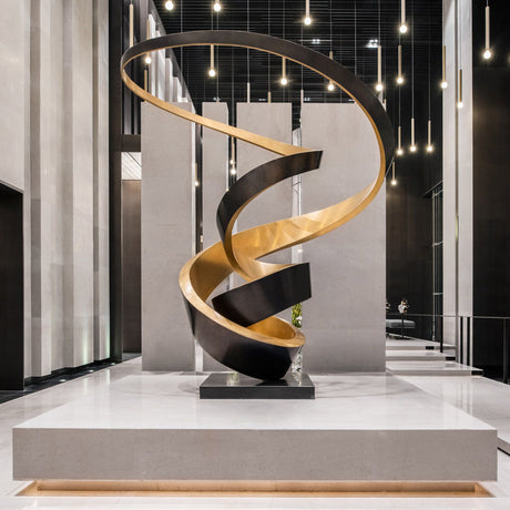 PREMIER Public Art Sculpture Abstract Modern Custom Mobius Spiral Sculpture PSLSS-007-Stainless Steel Sculpture-PREMIER SCULPTURE