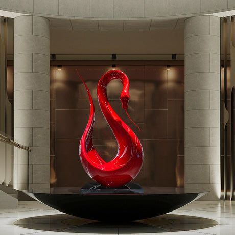 PREMIER Red Snake Sculpture Contemporary Abstract Art Serpent Sculpture PSF-028-Fiberglass Sculpture-PREMIER SCULPTURE