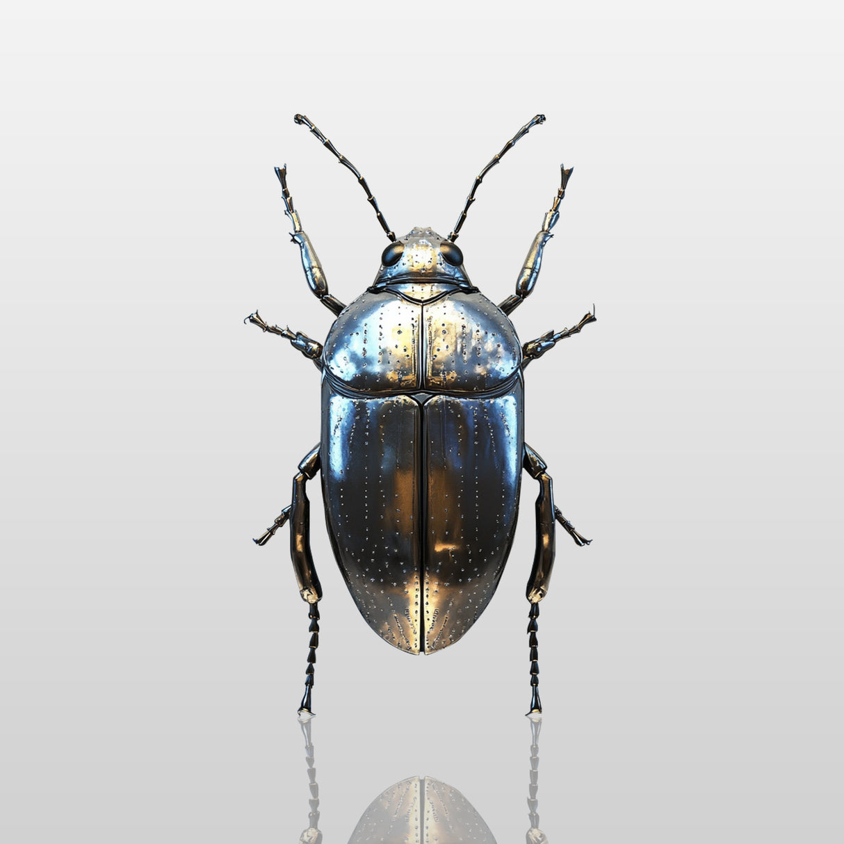PREMIER Wall Sculpture Large Art Metallic Beetle Sculpture for Modern Interiors PSSS-048-Stainless Steel Sculpture-PREMIER SCULPTURE
