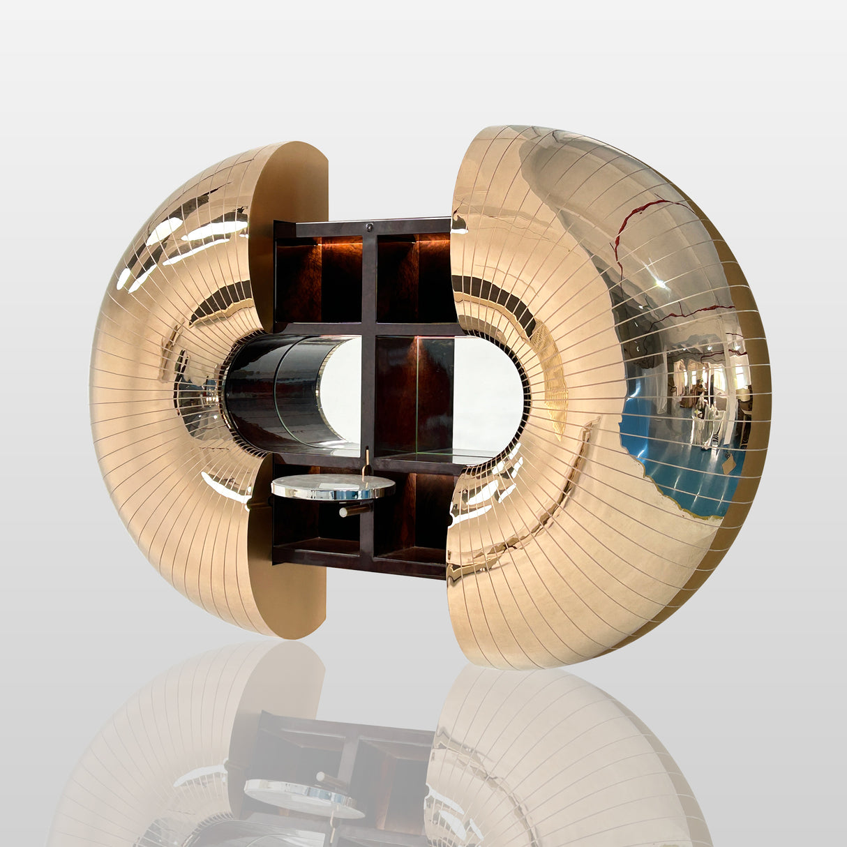 PREMIER Wall URCHIN Cabinet Modern Decorative Storage Sculpture for Luxury Interiors PSSS-068-Stainless Steel Sculpture-PREMIER SCULPTURE