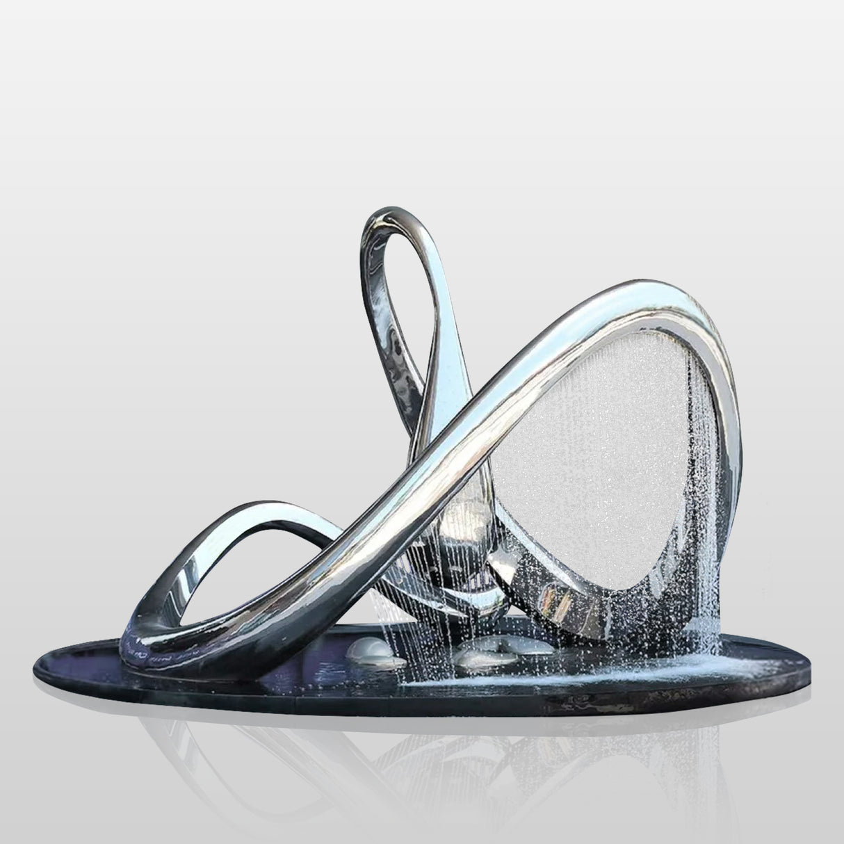 PREMIER Water Fountain Outdoor Stainless Steel Infinity Loop Large-scale Fountain Sculpture PSLSS-001-Stainless Steel Sculpture-PREMIER SCULPTURE