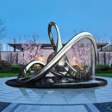 PREMIER Water Fountain Outdoor Stainless Steel Infinity Loop Large-scale Fountain Sculpture PSLSS-001-Stainless Steel Sculpture-PREMIER SCULPTURE