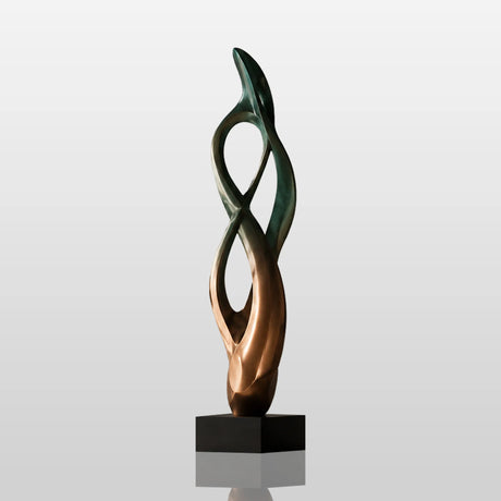 PREMIER Abstract Bronze Table Top Sculpture with a Gradient Finish for Study Desk, Bar Top or Window Sill PSB-221-Bronze Sculpture-PREMIER SCULPTURE