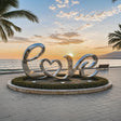 PREMIER Abstract LOVE Sculpture in Stainless Steel for Seaside Promenade, Wedding Venue or Coastal Resort PSSS-290-Stainless Steel Sculpture-PREMIER SCULPTURE