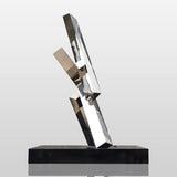 PREMIER Abstract Polished Geometric Stainless Steel Sculpture for Urban Plaza, Corporate Building Decor PSSS-242-Stainless Steel Sculpture-PREMIER SCULPTURE