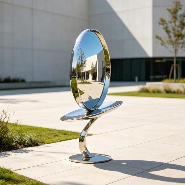 PREMIER Abstract Stainless Steel Disc Sculpture for Front Yard, Walkway or Town Plaza PSSS-321-Stainless Steel Sculpture-PREMIER SCULPTURE
