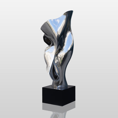 PREMIER Abstract Stainless Steel Sculpture with Dynamic Flowing Form for Modern Villas and Outdoor Art Spaces PSSS-162-Stainless Steel Sculpture-PREMIER SCULPTURE
