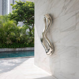 PREMIER Abstract Stainless Steel Sculpture with Flowing Water Shape Fit for Walls of Poolside, Villa, Hotel or Modern Outdoor Areas PSSS-231-Stainless Steel Sculpture-PREMIER SCULPTURE