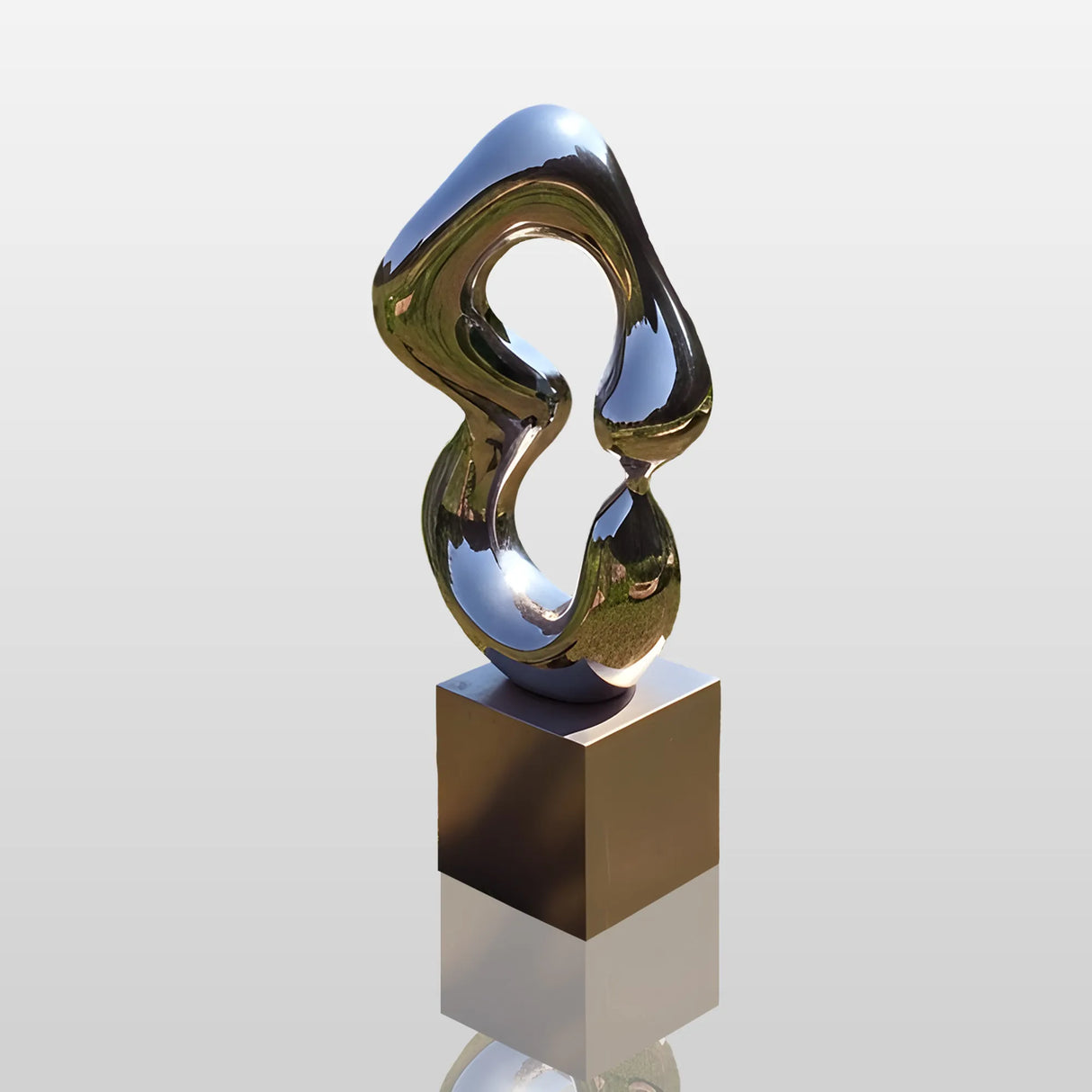 PREMIER Abstract Stainless Steel Sculpture with Fluid Curved Form for Poolside and Luxury Outdoor Spaces PSSS-205-Stainless Steel Sculpture-PREMIER SCULPTURE