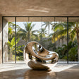 PREMIER Abstract Stainless Steel Sculpture with Fluid Pebble Shape for Luxury Villas and Contemporary Spaces PSSS-161-Stainless Steel Sculpture-PREMIER SCULPTURE
