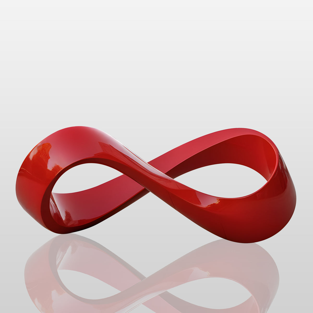 Infinity Statue Rit PREMIER Abstract Stainless Steel Sculpture with Red Infinity Symbol Sh ...