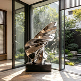 PREMIER Abstract Stainless Steel Sculpture with Ribbon Design for Villa Entryways, Living Rooms, Offices or Galleries PSSS-271-Stainless Steel Sculpture-PREMIER SCULPTURE
