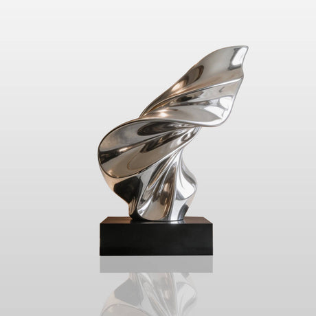 PREMIER Abstract Stainless Steel Sculpture with Ribbon Design for Villa Entryways, Living Rooms, Offices or Galleries PSSS-271-Stainless Steel Sculpture-PREMIER SCULPTURE