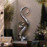 PREMIER Abstract Stainless Steel Sculpture with S Spiral Design for Patio, Porch or Water Feature PSSS-310-Stainless Steel Sculpture-PREMIER SCULPTURE