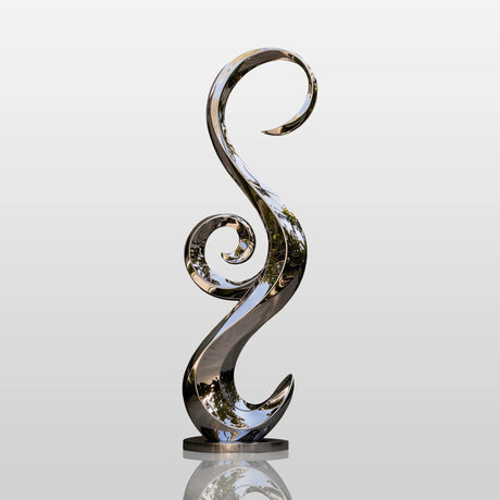PREMIER Abstract Stainless Steel Sculpture with S Spiral Design for Patio, Porch or Water Feature PSSS-310-Stainless Steel Sculpture-PREMIER SCULPTURE