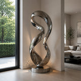 PREMIER Abstract Stainless Steel Sculpture with Twist Design for Living Room, Hotel Lobby or Foyer PSSS-312-Stainless Steel Sculpture-PREMIER SCULPTURE