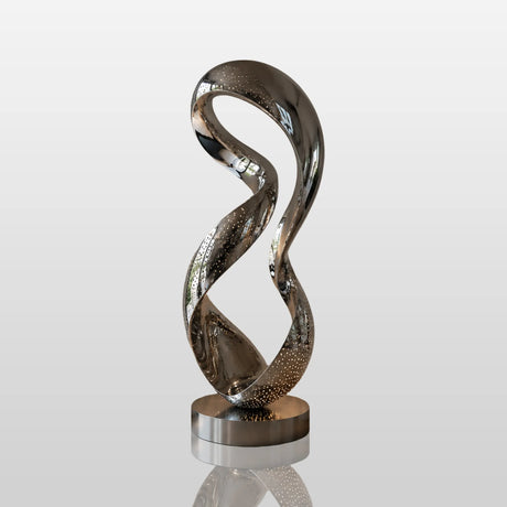 PREMIER Abstract Stainless Steel Sculpture with Twist Design for Living Room, Hotel Lobby or Foyer PSSS-312-Stainless Steel Sculpture-PREMIER SCULPTURE