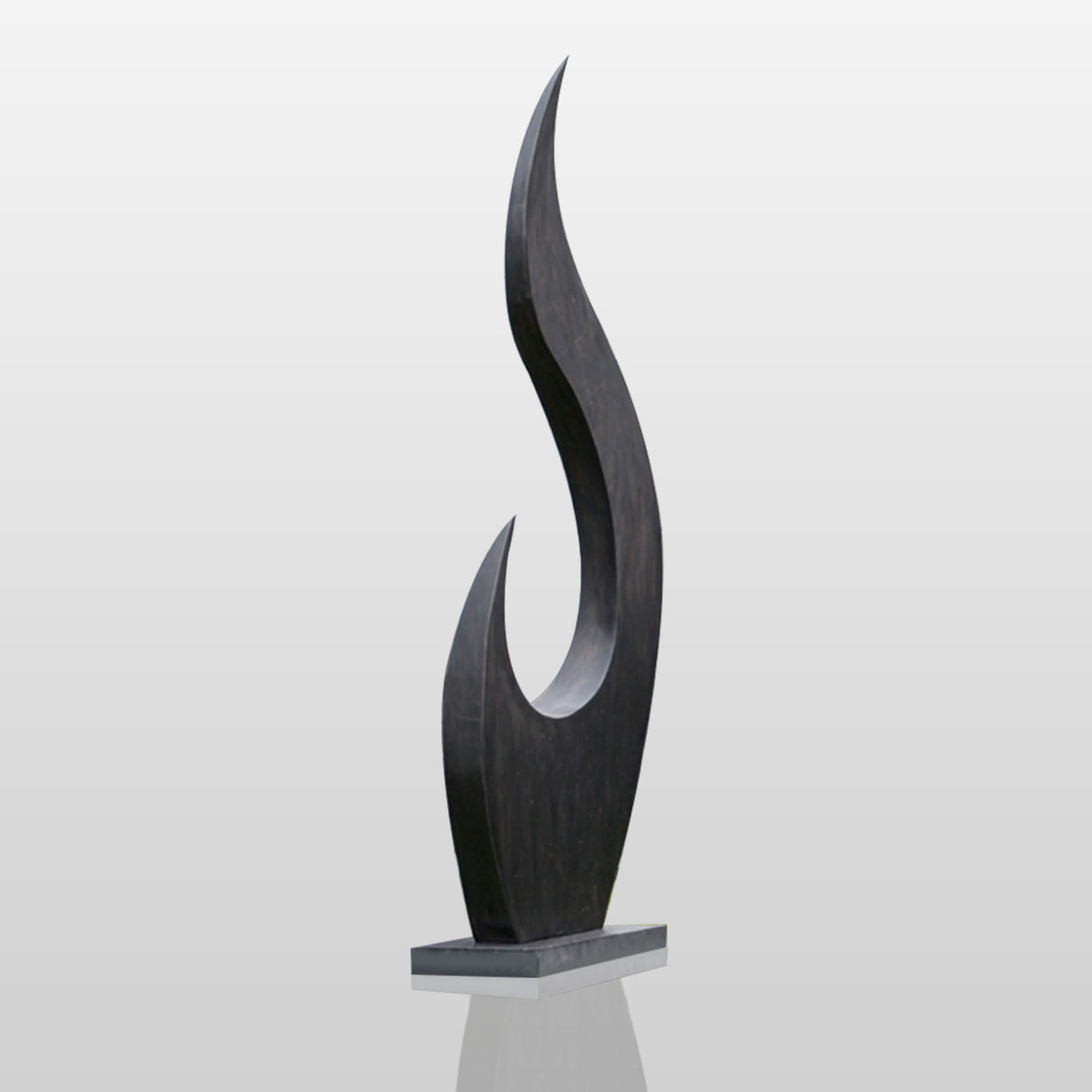 PREMIER Abstract Stainless Steel Sculpture with Twisted Flame Design for Modern Courtyards, Building Entrances PSSS-236-Stainless Steel Sculpture-PREMIER SCULPTURE