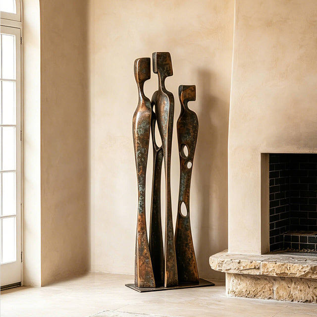 PREMIER Abstract Tall Bronze Human Sculpture for Living Rooms, Entryways, Luxury Villas and Hotel Lobbies PSB-183-Bronze Sculpture-PREMIER SCULPTURE