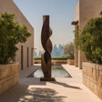 PREMIER Abstract Twisted Bronze Sculpture with Minimalist Vertical Design Suitable for Outdoor Walkways or Modern Courtyards PSB-160-Bronze Sculpture-PREMIER SCULPTURE