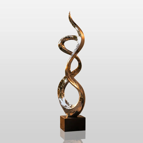 PREMIER Abstract Twisted Sculpture in Polished Stainless Steel for Gardens, Courtyards, Walkways, Entrances or Terraces PSSS-283-Stainless Steel Sculpture-PREMIER SCULPTURE
