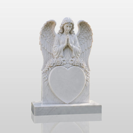 PREMIER Angel Marble Tombstone for Green Lawn Cemetery, Church Yard or Burial Plot PSM-178-Marble sculpture-PREMIER SCULPTURE