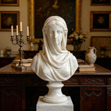 PREMIER Beautiful Bride Table Sculpture in White Marble for Study Desk, Display Shelf and Living Room Sideboard PSM-130-Marble sculpture-PREMIER SCULPTURE