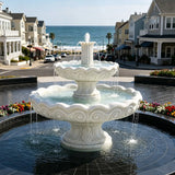 PREMIER Beautiful Marble Fountain with Curved Waves for Seaside Resorts, Coastal Courtyards or Any Outdoor Spaces PSFM-014-Marble sculpture-PREMIER SCULPTURE