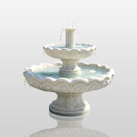 PREMIER Beautiful Marble Fountain with Curved Waves for Seaside Resorts, Coastal Courtyards or Any Outdoor Spaces PSFM-014-Marble sculpture-PREMIER SCULPTURE