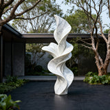 PREMIER Beautiful White Marble Sculpture with Delicate Spiral Flower Design Suitable for Gardens, Luxury Hotel Courtyards PSM-099-Marble sculpture-PREMIER SCULPTURE