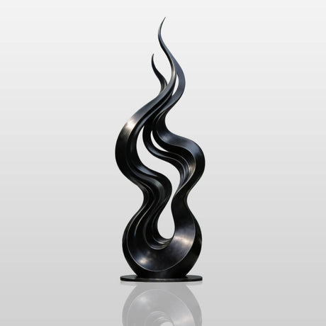 PREMIER Black Flame Sculpture in Stainless Steel for Villa Courtyards, Poolside Areas and Hotel Entrances PSSS-277-Stainless Steel Sculpture-PREMIER SCULPTURE